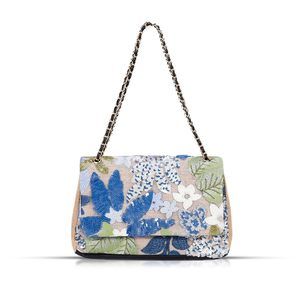 Handmade Sequin Embroidery Straw Tote - Bohemian Shoulder Bag, Large ^-^